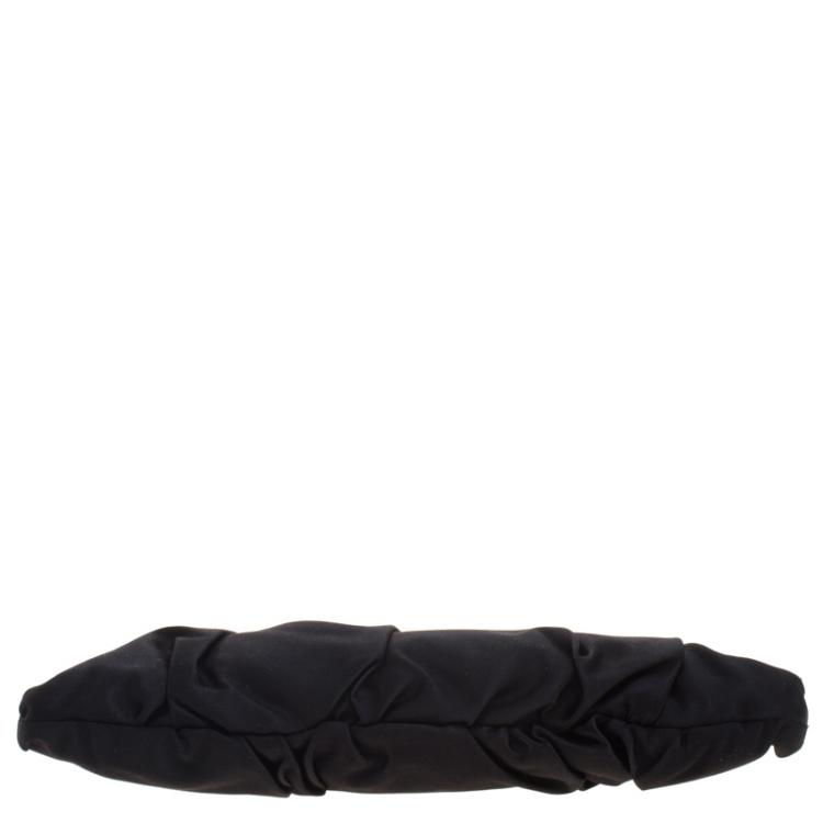 Pre Owned Dolce and Gabbana Black Satin Miss Lady Clutch