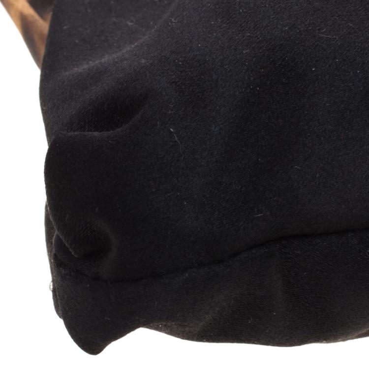 Pre Owned Dolce and Gabbana Black Satin Miss Lady Clutch