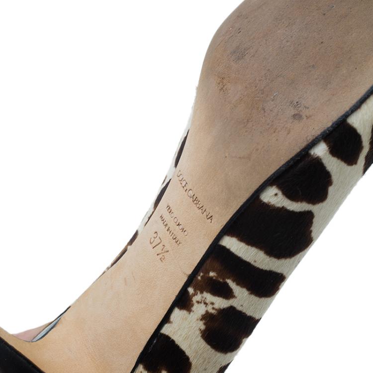 Pre Owned Dolce and Gabbana Leopard Print Pointed Pumps Size 37.5