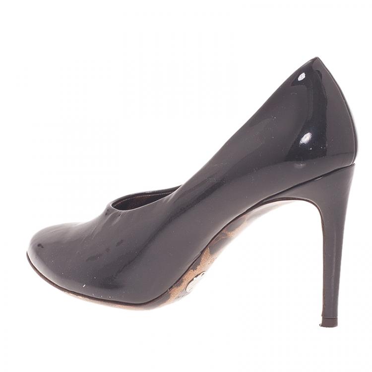 Pre Owned Dolce and Gabbana Black Patent Pumps Size 36