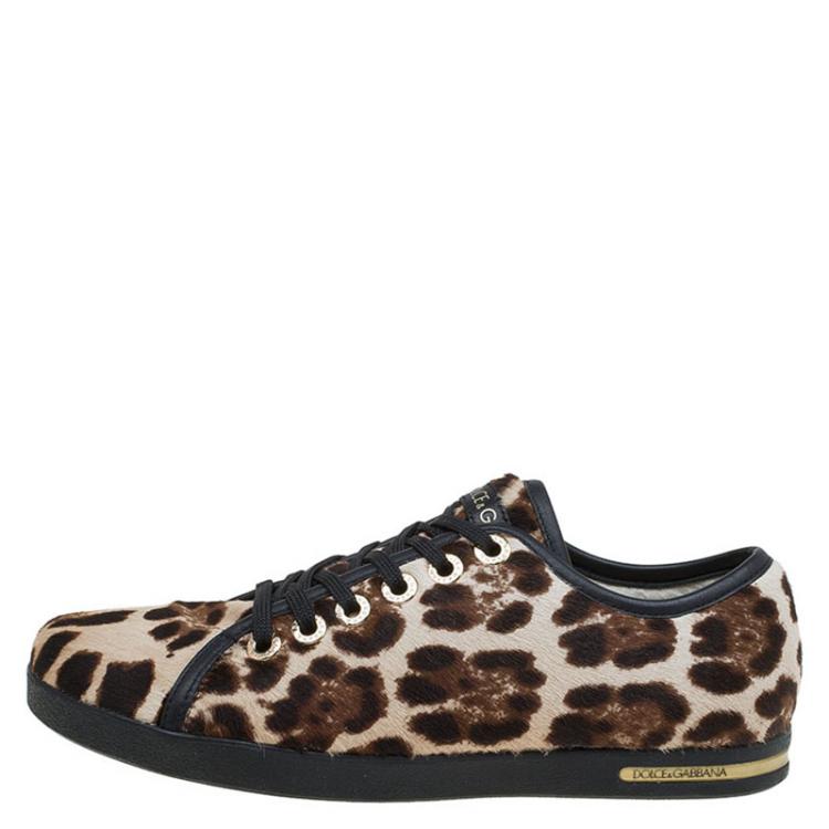 and Gabbana Brown Leopard Calf Hair Sneakers Size 36 Dolce & Gabbana | TLC