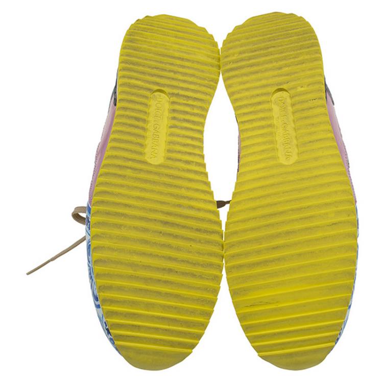 مملوكة مسبقًا Dolce and Gabbana Multicolor Leather and Mesh Mix & Match Sneakers Size 40