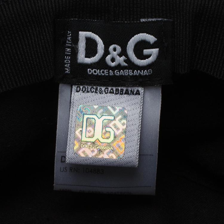 Pre Owned Dolce and Gabbana Black Patent Bucket Hat Size M
