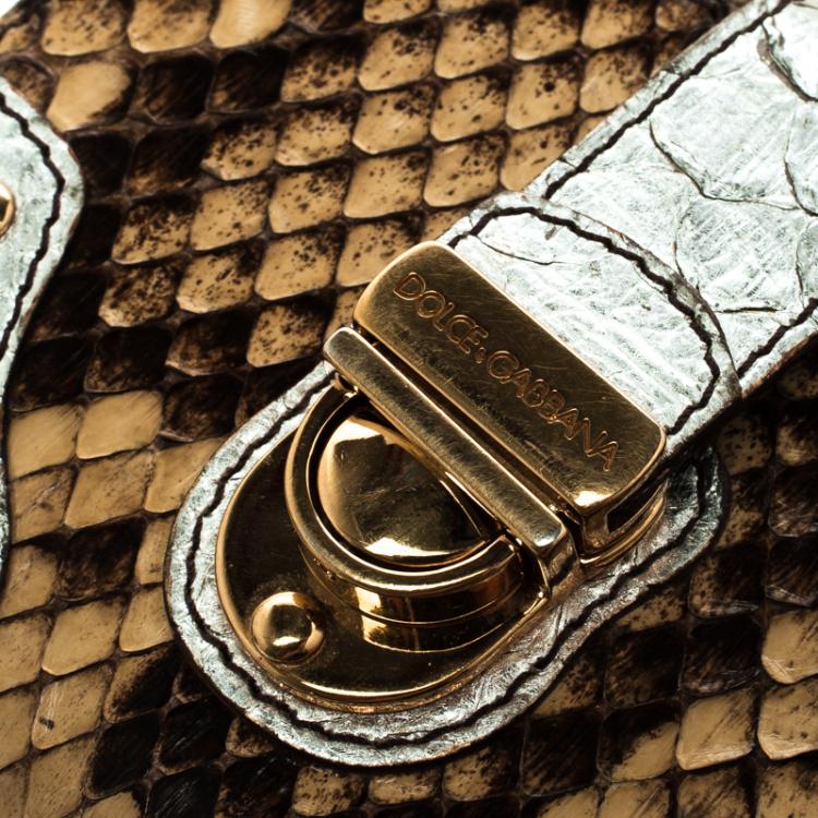 Pre Owned Dolce and Gabbana Multicolor Python Lipstick Case