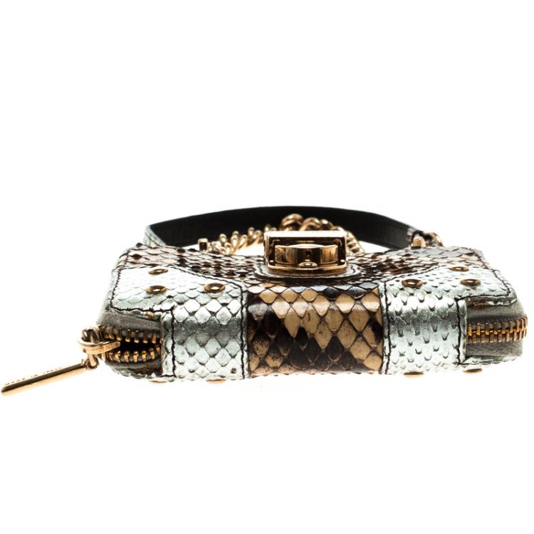 Pre Owned Dolce and Gabbana Multicolor Python Lipstick Case
