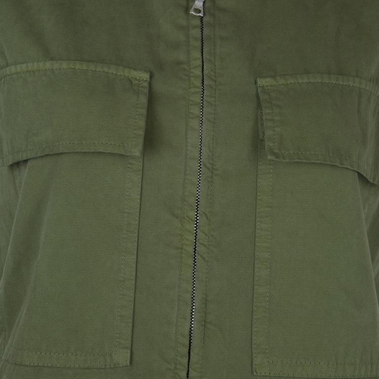 Pre Owned Dries Van Noten Olive Green Patch Pocket Detail Zip Front Vest M