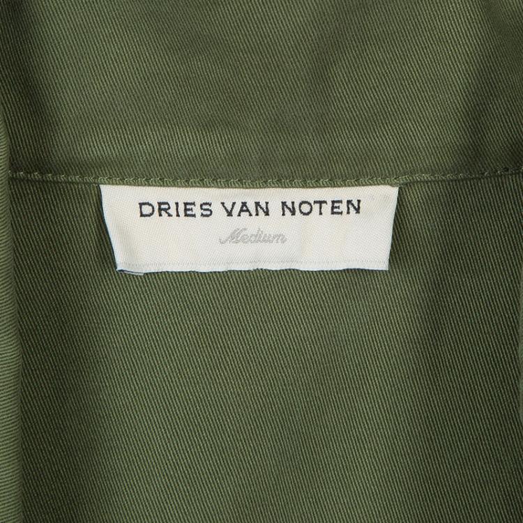 Pre Owned Dries Van Noten Olive Green Patch Pocket Detail Zip Front Vest M