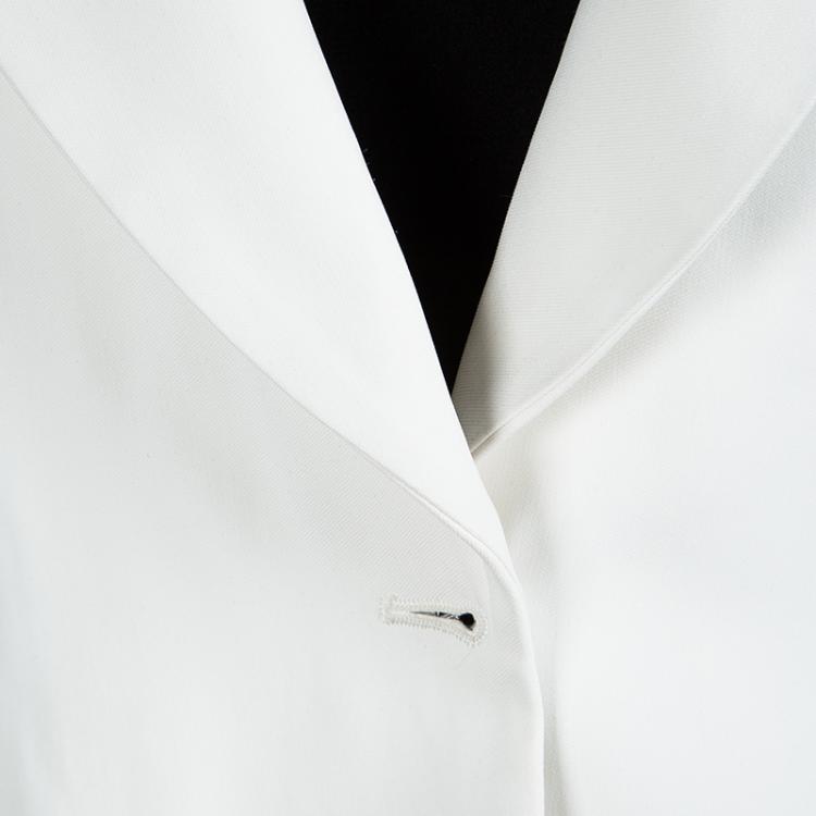 Pre Owned Dries Van Noten Off White Snap Button Closure Blazer S