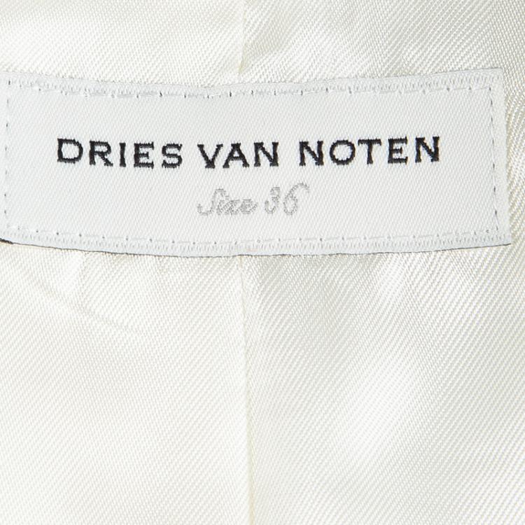 Pre Owned Dries Van Noten Off White Snap Button Closure Blazer S