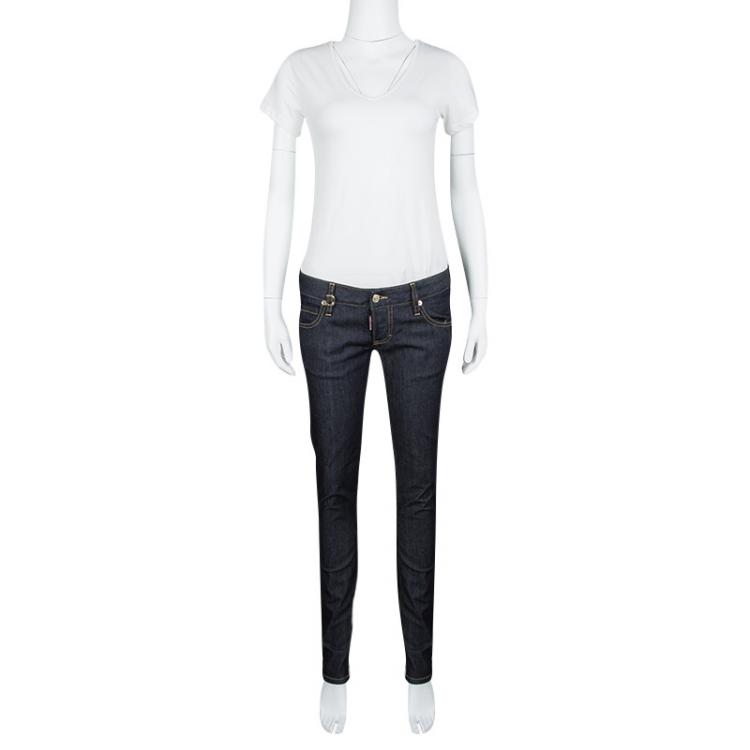 Pre Owned DSquared2 Indigo Dark Wash Denim Slim Fit Jeans S