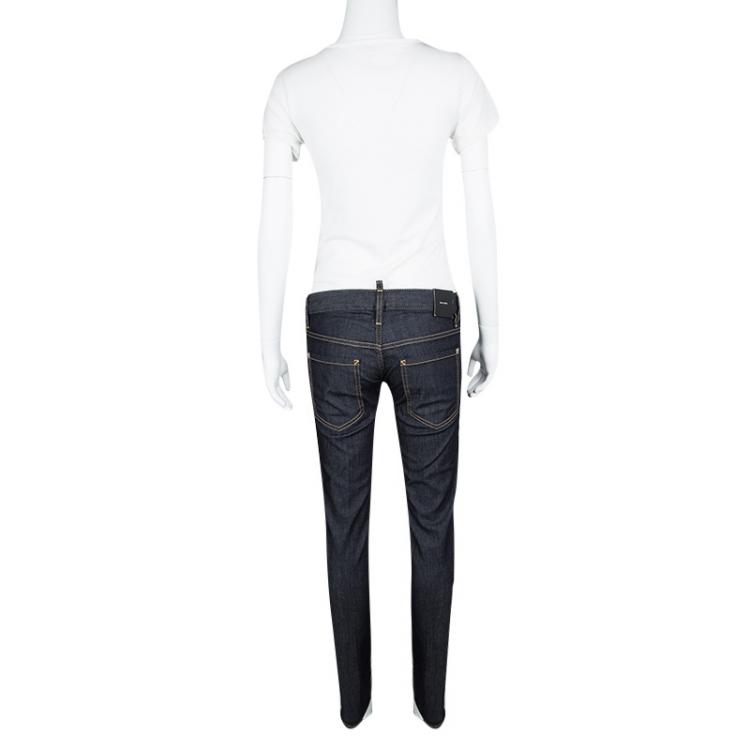 Pre Owned DSquared2 Indigo Dark Wash Denim Slim Fit Jeans S