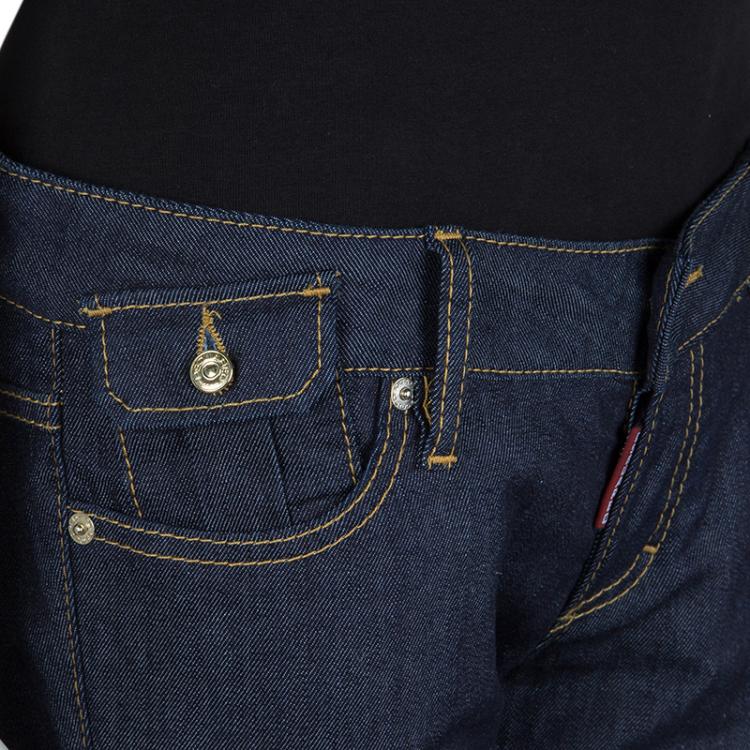 Pre Owned DSquared2 Indigo Dark Wash Denim Zip Detail Skinny Jeans M