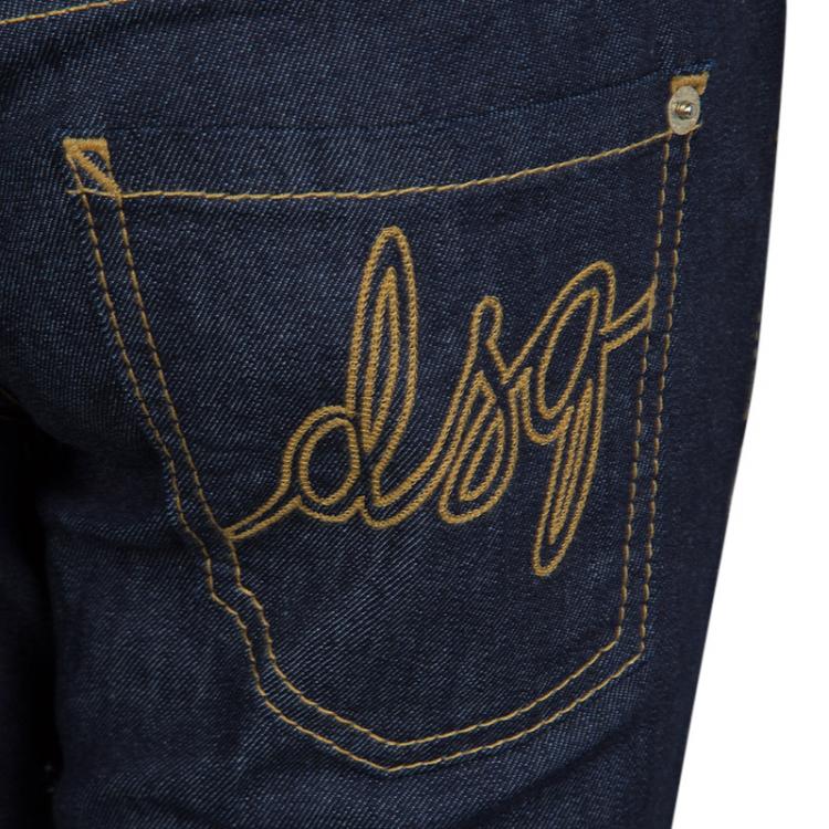 Pre Owned DSquared2 Indigo Dark Wash Denim Zip Detail Skinny Jeans M