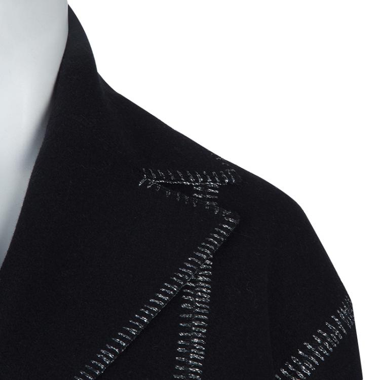 Pre Owned  Dsquared2 Black Wool Metallic Edging Detail Blazer M