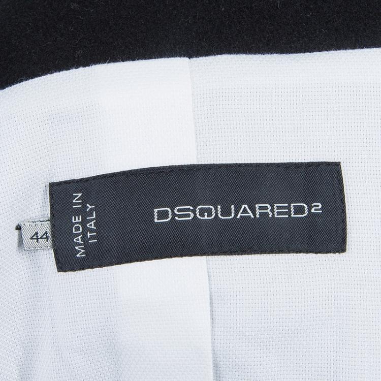 Pre Owned  Dsquared2 Black Wool Metallic Edging Detail Blazer M