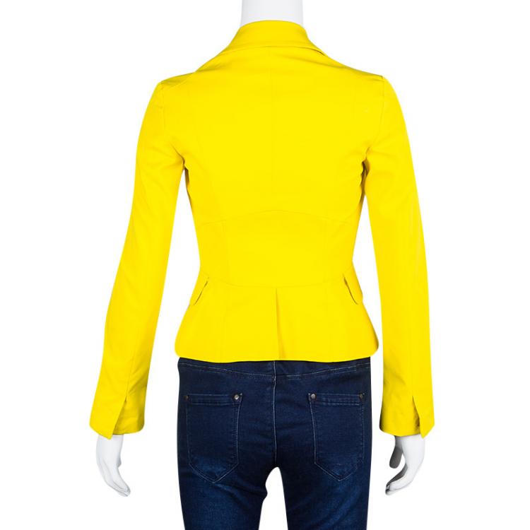 Pre Owned Dsquared2 Canary Yellow Fitted Cotton Blazer S
