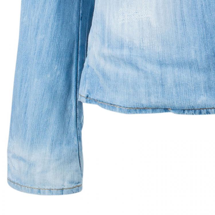 Pre Owned DSquared2 Light Wash Denim Blazer M