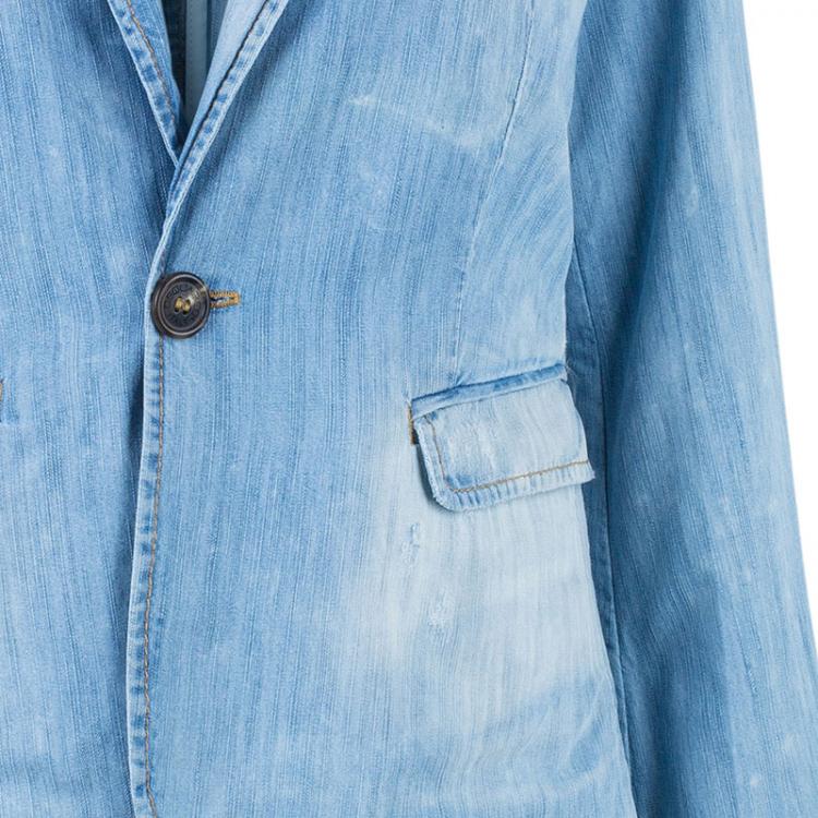 Pre Owned DSquared2 Light Wash Denim Blazer M