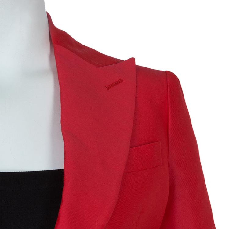 Pre Owned DSquared2 Red Notched Collar Blazer M