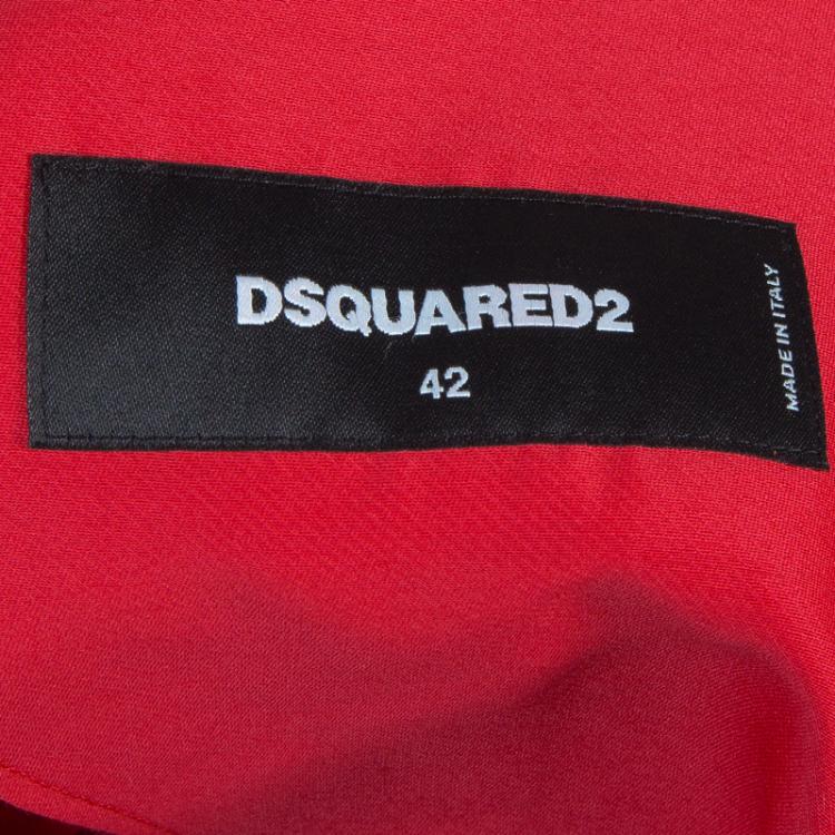 Pre Owned DSquared2 Red Notched Collar Blazer M