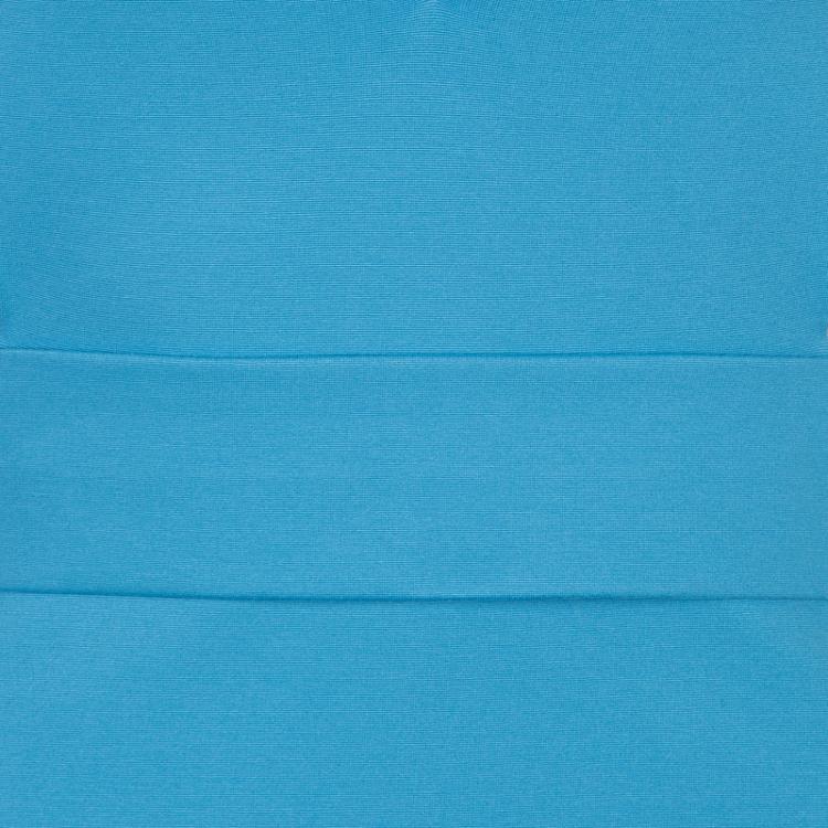Pre Owned Dsquared2 Blue Knit Cutout Backless Embellished Sleeveless Dress M