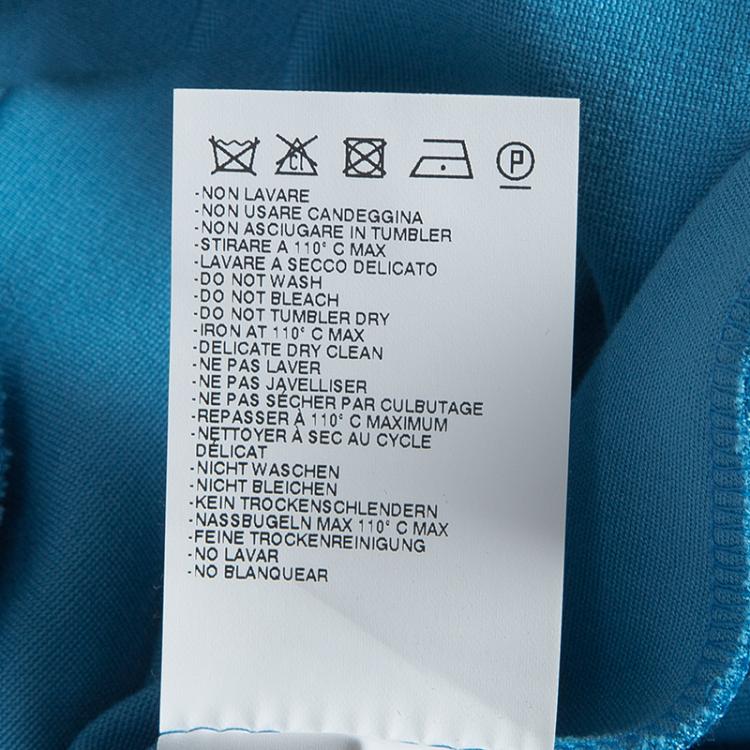 Pre Owned Dsquared2 Blue Knit Cutout Backless Embellished Sleeveless Dress M