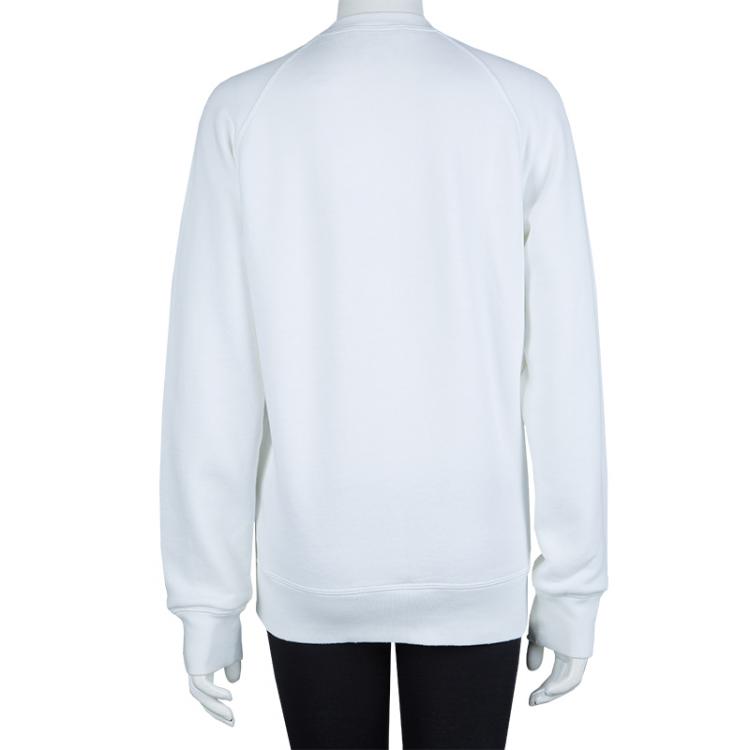 Pre Owned Dsquared2 White Graphic Print Sweatshirt S