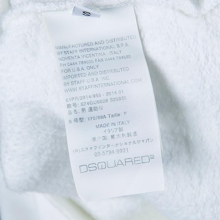 Pre Owned Dsquared2 White Graphic Print Sweatshirt S