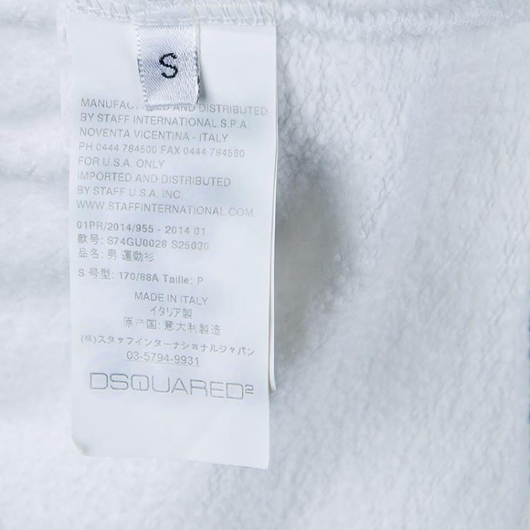 Pre Owned Dsquared2 White Graphic Print Sweatshirt S