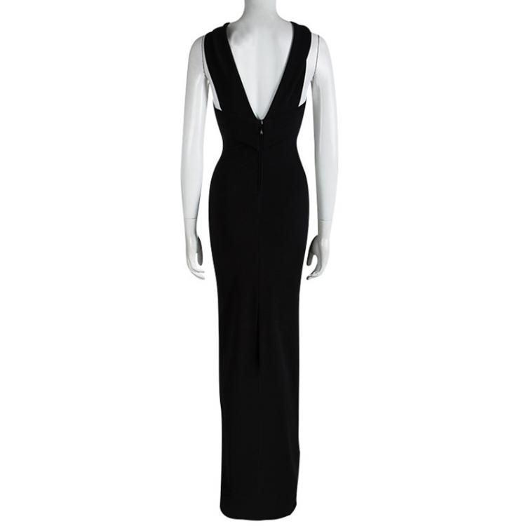 Pre Owned Dsquared2 Black Cross Front Detail Maxi Dress XS