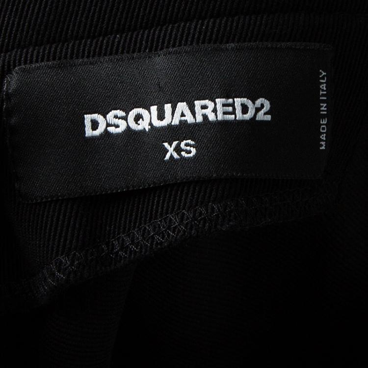 Pre Owned Dsquared2 Black Cross Front Detail Maxi Dress XS