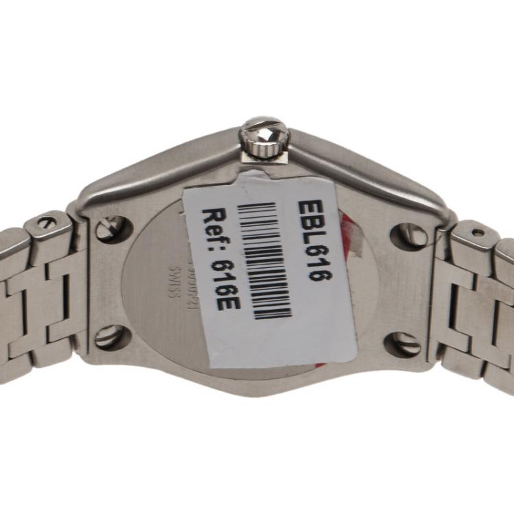 Pre Owned Ebel Mother of Pearl Stainless Steel Diamond Classic Women's Wristwatch 27MM