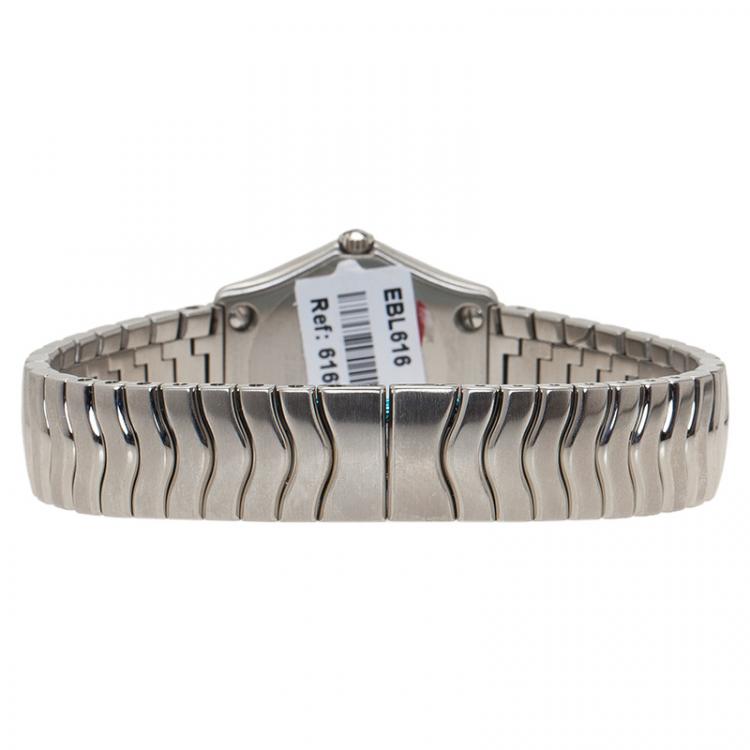 Pre Owned Ebel Mother of Pearl Stainless Steel Diamond Classic Women's Wristwatch 27MM