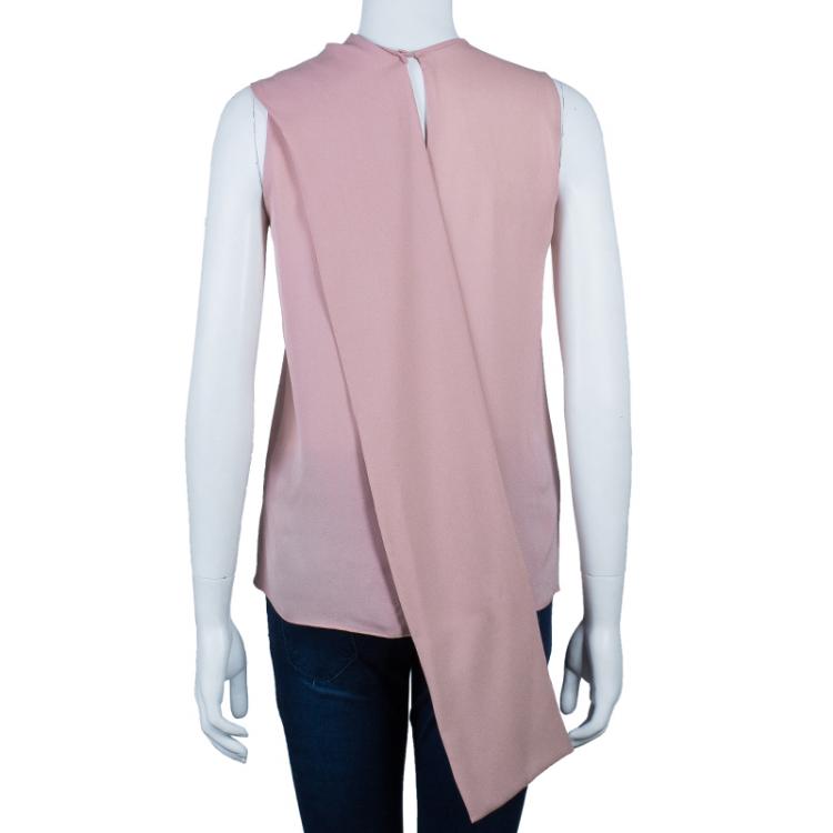 Pre Owned Elie Saab Blush Pink Lace Insert Sleeveless Top S