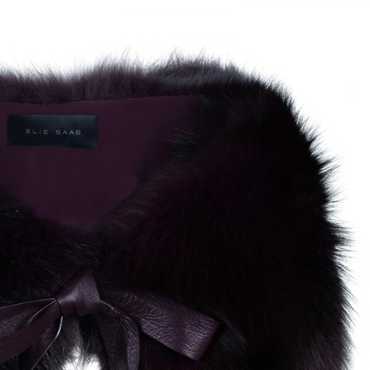 Pre Owned Elie Saab Amethyst Fox Fur Capelet OS
