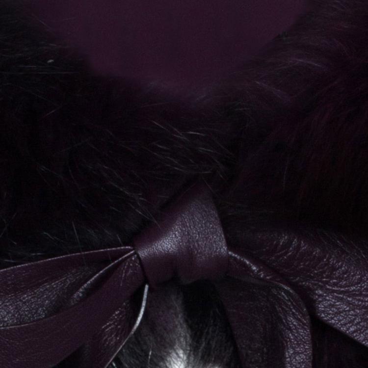 Pre Owned Elie Saab Amethyst Fox Fur Capelet OS
