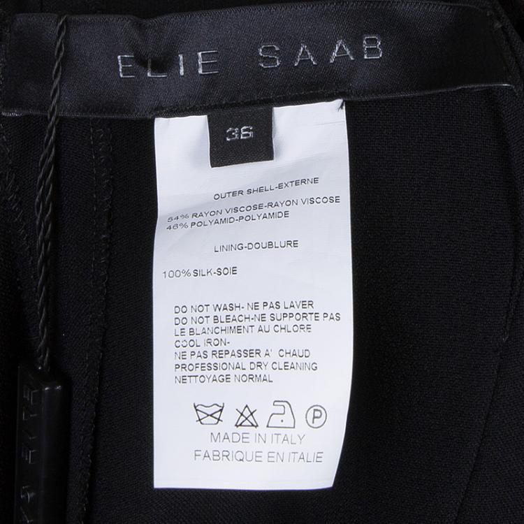 Pre Owned Elie Saab Black Peplum High Waist Trousers S