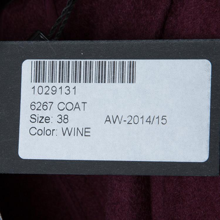 Pre Owned Elie Saab Burgundy Cashmere Coat M 