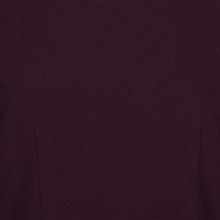 Pre Owned Elie Saab Burgundy Long Sleeve Peplum Top M