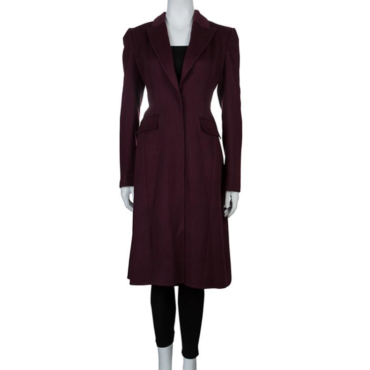 Burgundy cashmere coat best sale