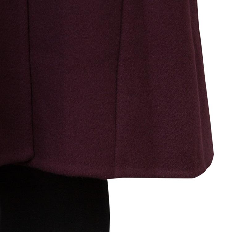Pre Owned Elie Saab Burgundy Cashmere Coat M