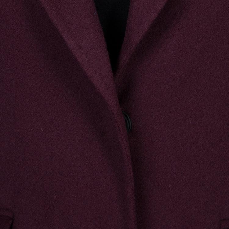 Pre Owned Elie Saab Burgundy Cashmere Coat M