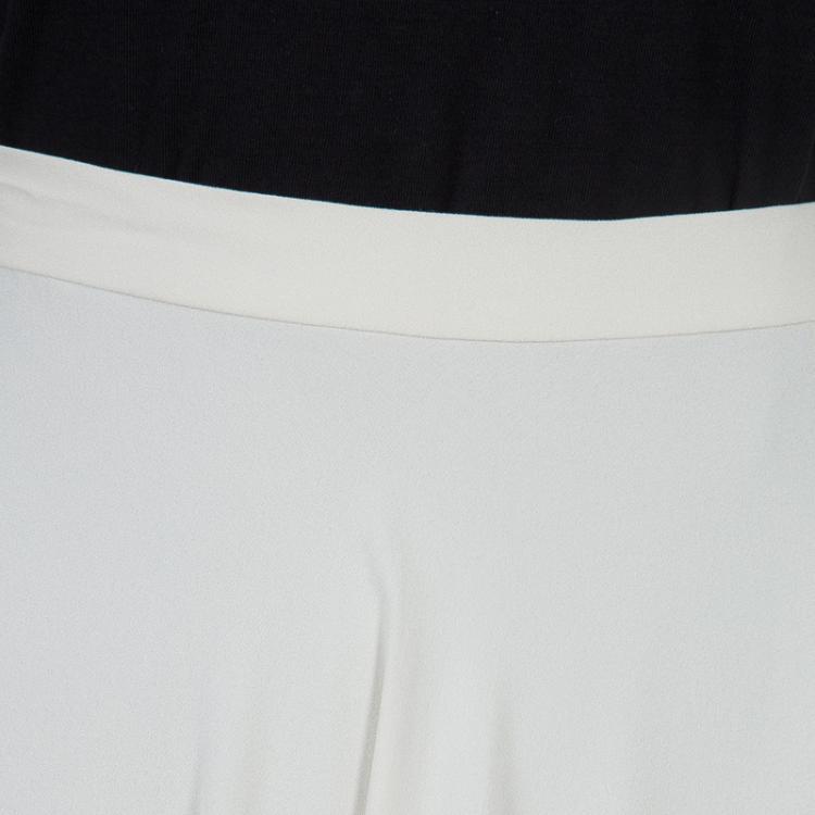 Pre Owned Elie Saab Ivory Double Slit Maxi Skirt M