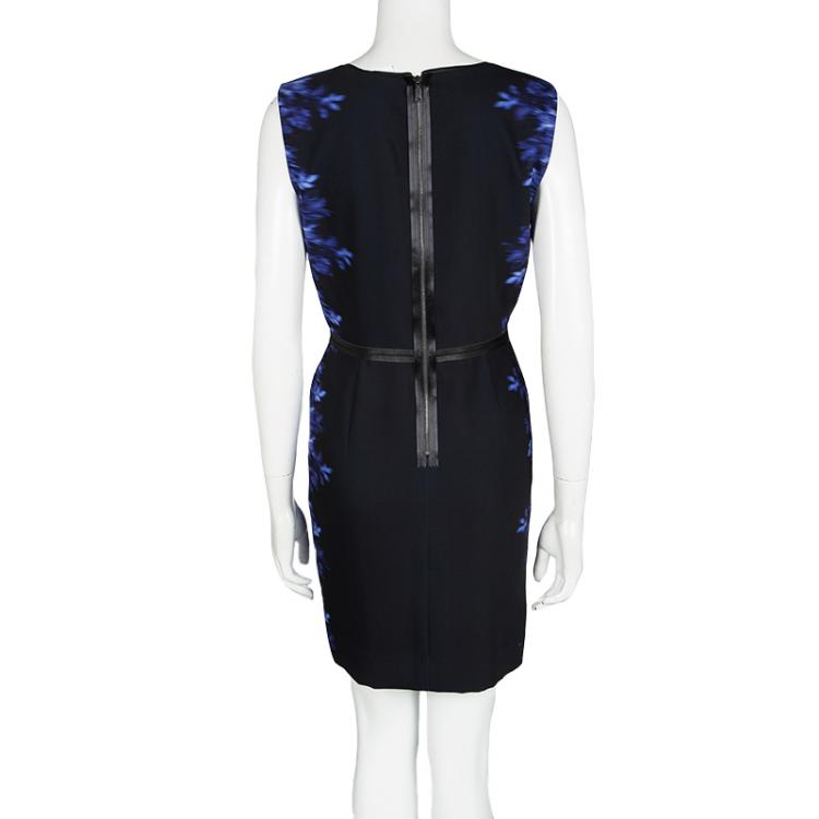Pre Owned Elie Tahari Navy Yard Silk Beverly Sheath Dress L
