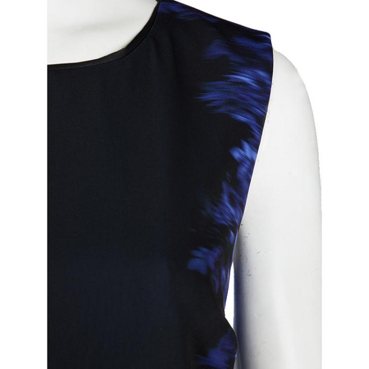 Pre Owned Elie Tahari Navy Yard Silk Beverly Sheath Dress L