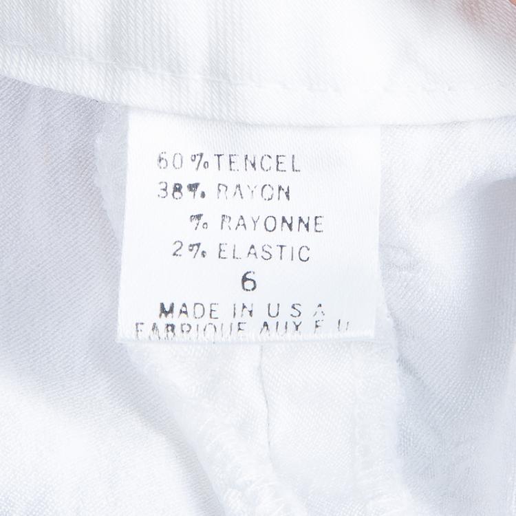 Pre Owned Elie Tahari White Textured Pants M