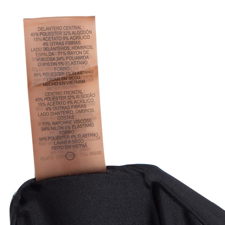 Pre Owned Elie Tahari Black Contrast Jacquard Hourglass Panel Detail Sleeveless Dress M