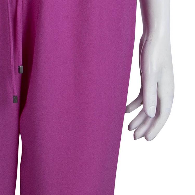 Pre Owned Elie Tahari Pink Elasticized Waist Straight Cut Pants S