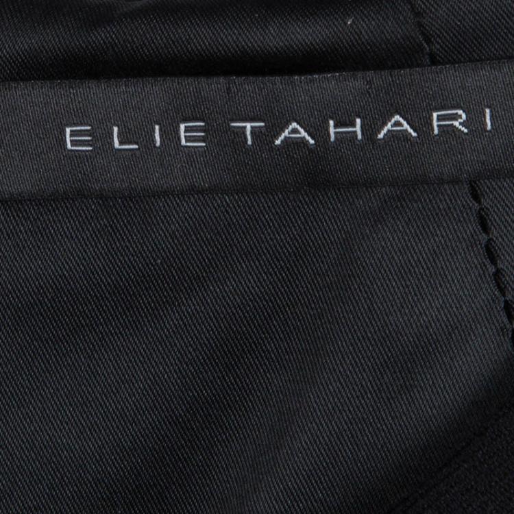 Pre Owned Elie Tahari Black Wool Cap Sleeve Dress S