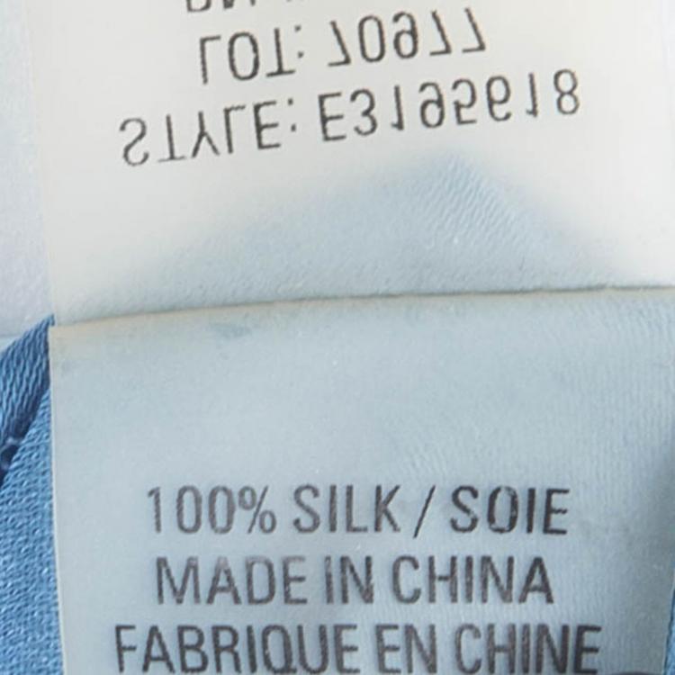 Pre Owned Elie Tahari Blue Silk Emroidered Maxi Dress M